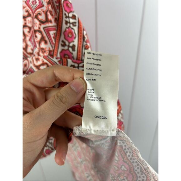 Free People Stevie Cowl Neck Satin‎ Tank Top Size Small Womens Floral Racerback - Picture 7 of 10